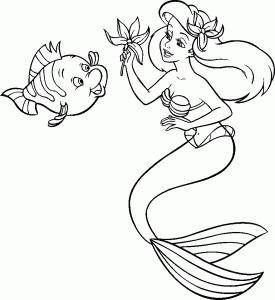 Coloring page the little mermaid free to color for kids