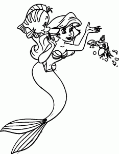 Coloring page the little mermaid to color for children