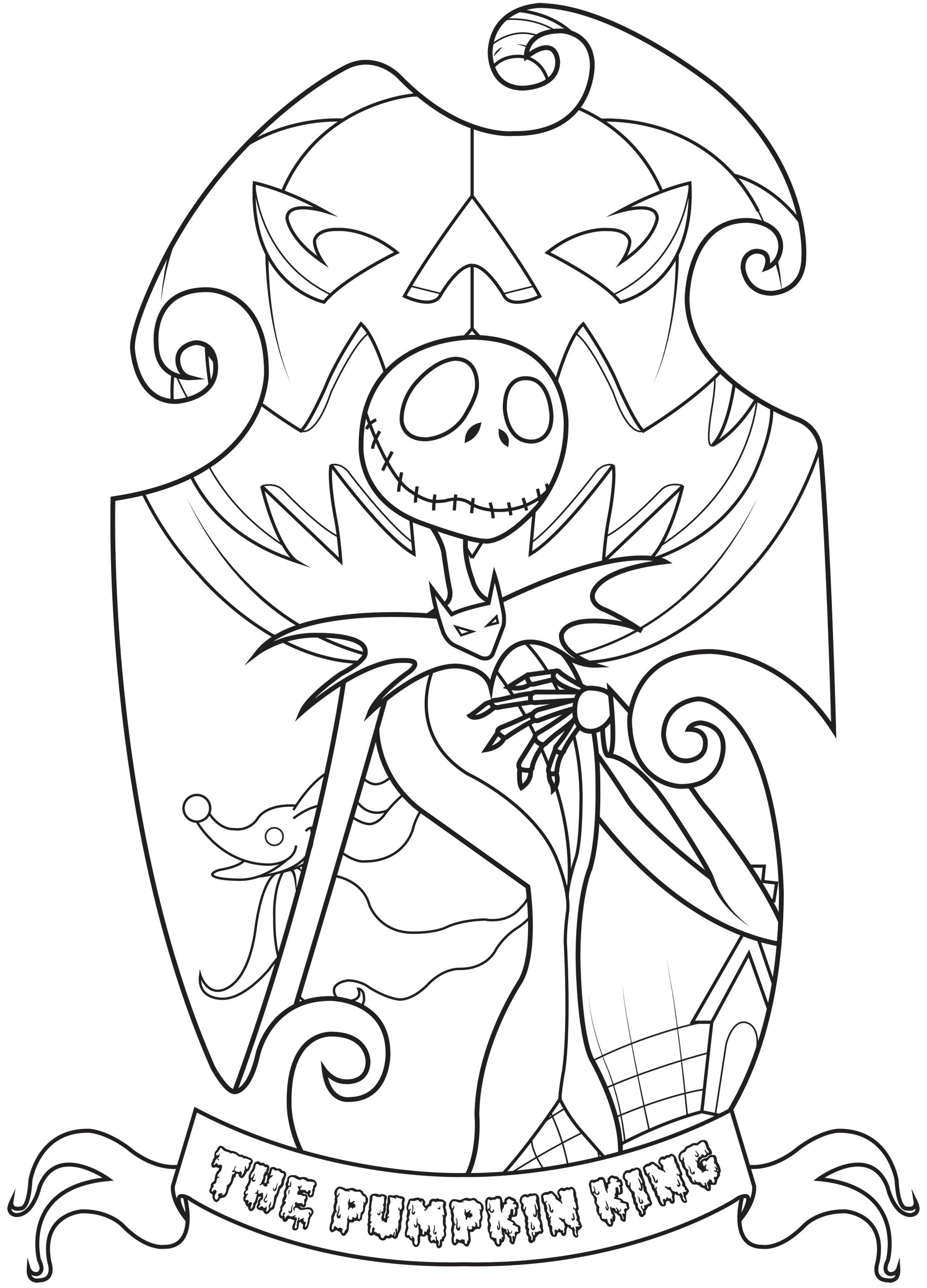 Jack Skellington The Nightmare Before Christmas Kids Coloring Pages