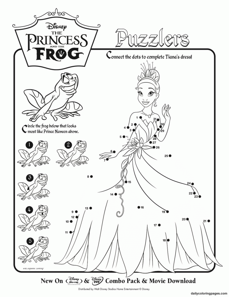 Image The princess and the frog to print and color
