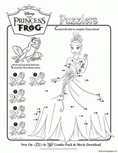 The Princess and the Frog coloring pages for kids