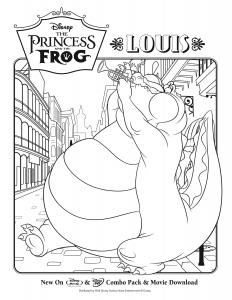 Coloring page the princess and the frog to print for free