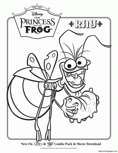Coloring page the princess and the frog to color for kids