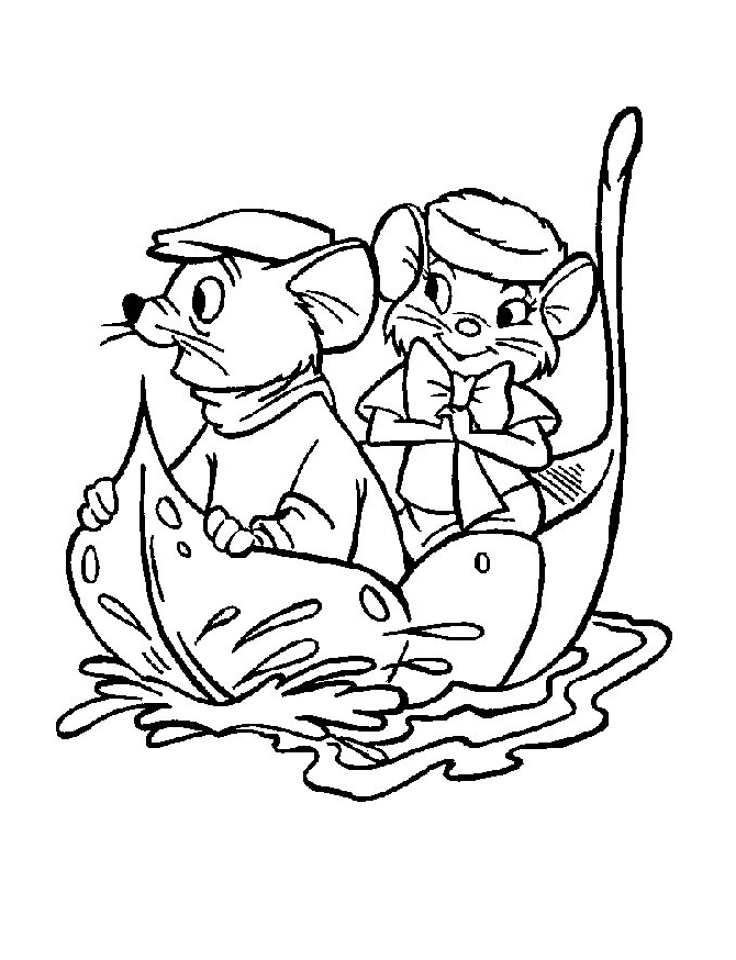 Bernard and Bianca coloring page for children (The Rescuers)
