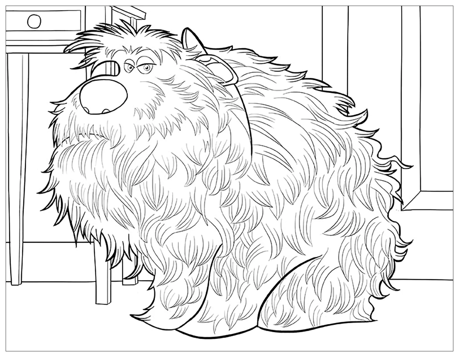 Comme des bêtes coloring page for children (The Secret Life of Pets)