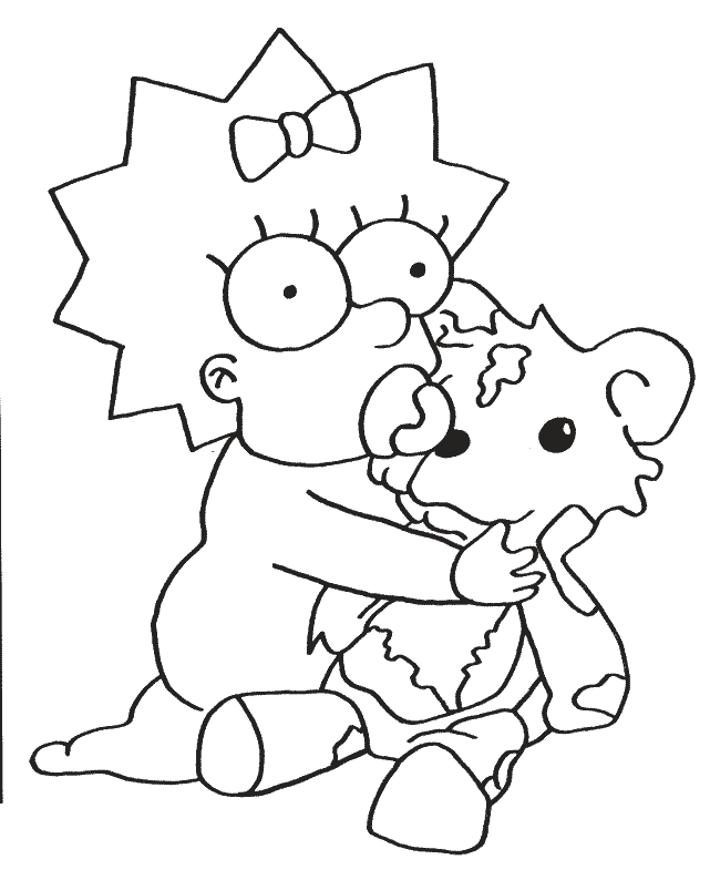 Easy Simpsons coloring pages for kids