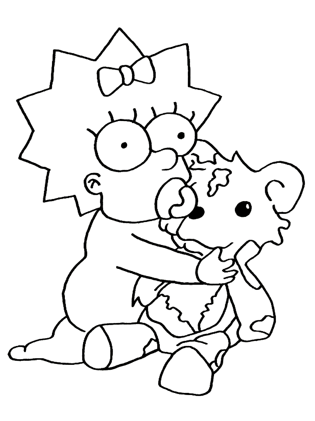 The Simpsons drawing to color, easy for kids