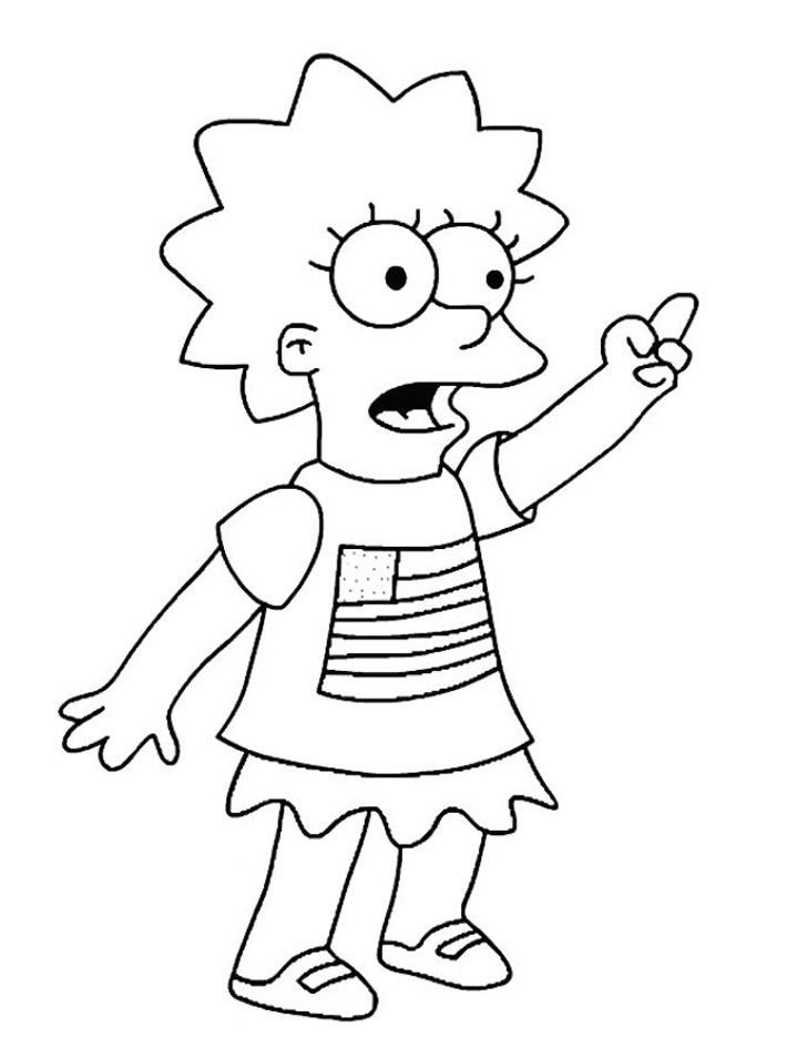 Drawing of The Simpsons to download and print for children