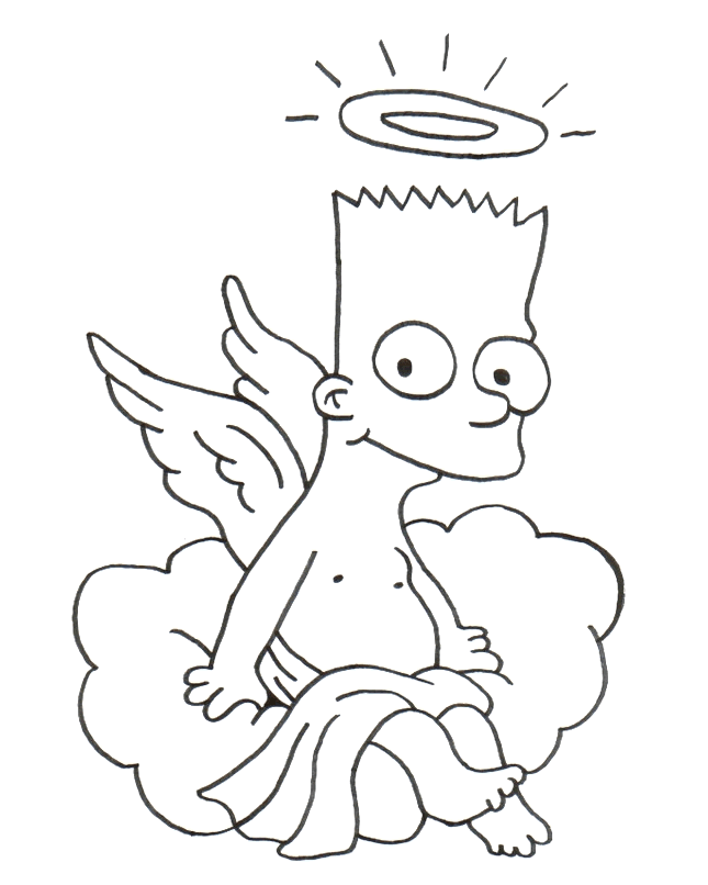 Image of The Simpsons to color, easy for kids