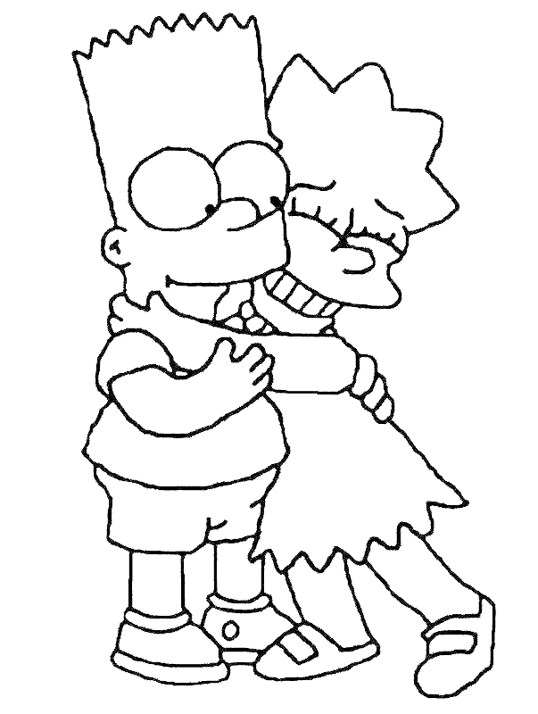 The Simpsons simple coloring pages for kids