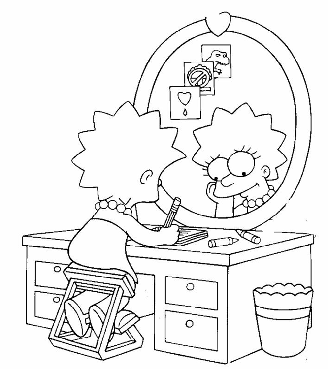 The Simpsons simple coloring pages for kids