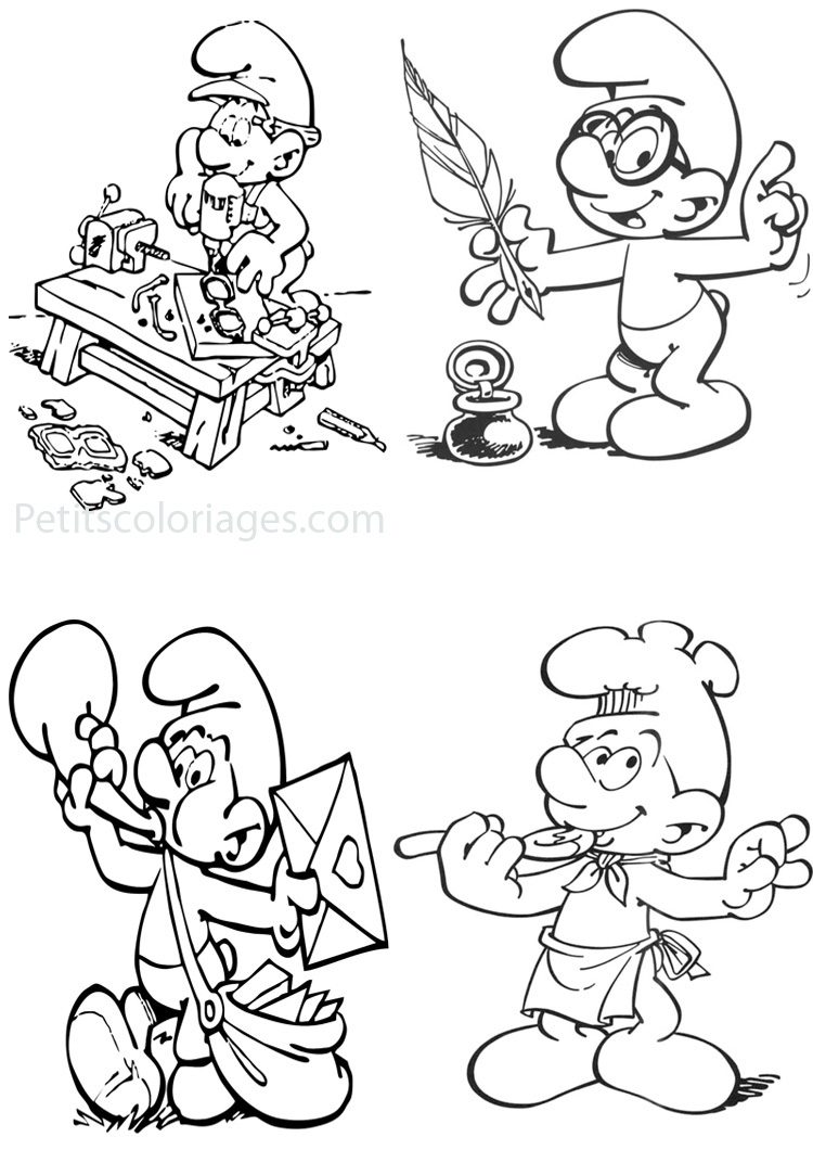 Smurfs to print and color