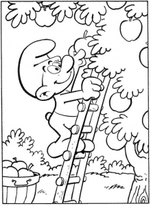 Coloring page the smurfs for kids