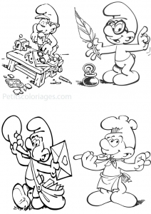Smurfs coloring pages for kids
