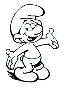 Happy Smurfs coloring page.