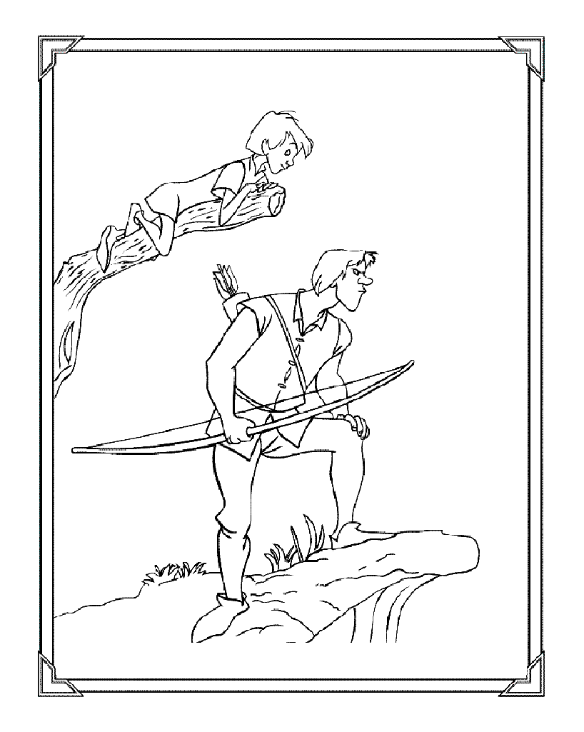 Image of Merlin the enchanter to color, easy for children