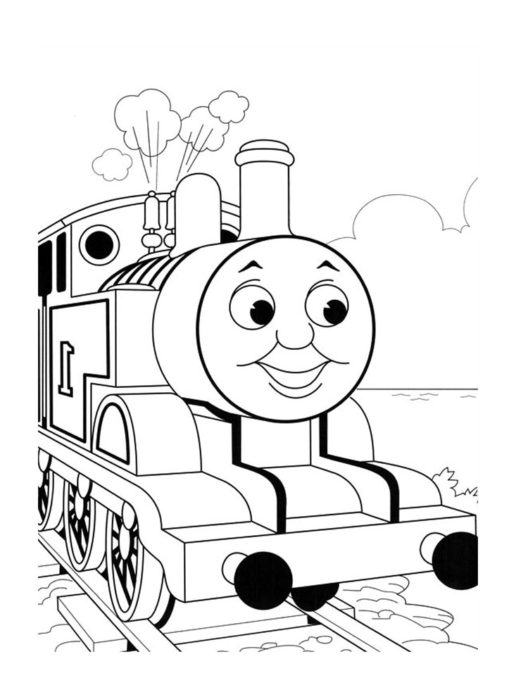 Drawing of Thomas and his friends to color