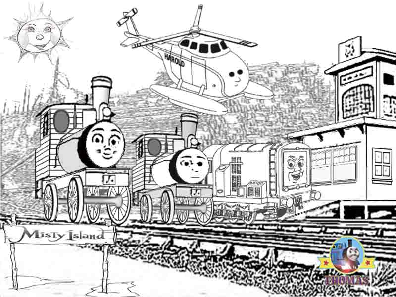 Funny Thomas And Friends coloring page for kids