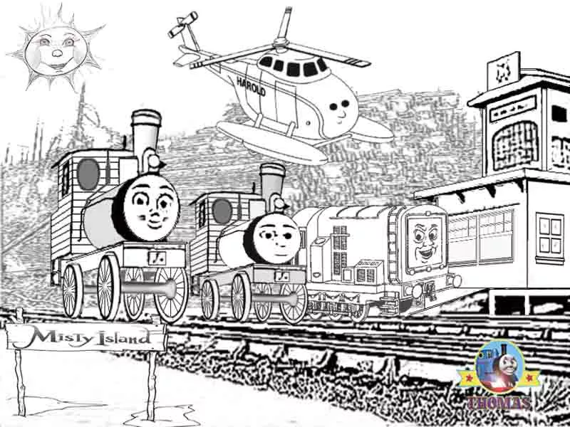 Printable coloring page of Thomas and his friends for children (Thomas And Friends)