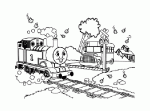 Image of Thomas and his friends to download and color