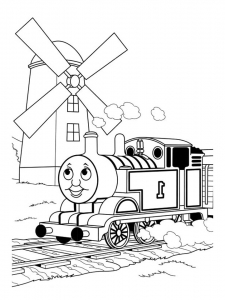 Printable coloring pages of Thomas and his friends for children