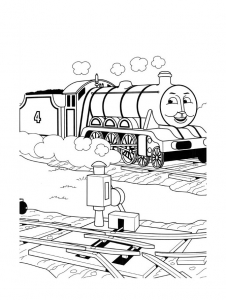 Free printable drawing of Thomas and his friends to color