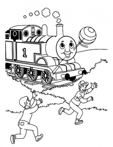 Free drawing of Thomas and his friends to download and color