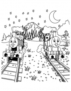 Printable coloring pages of Thomas and his friends for children