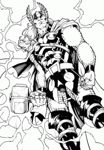 Coloring page thor free to color for children