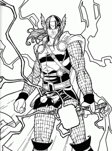 Coloring page thor to print