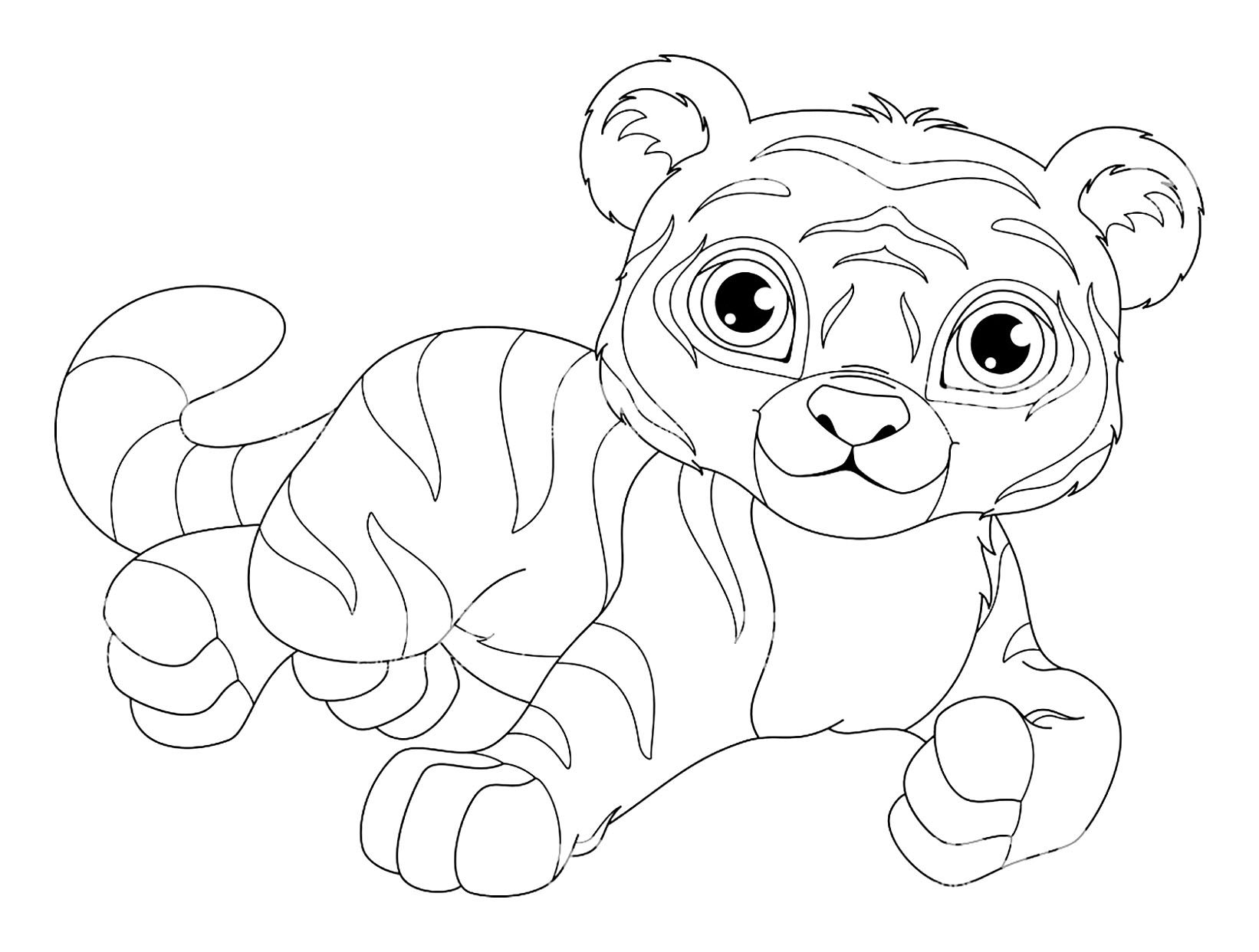 Tigers to color for kids - Tigers Kids Coloring Pages