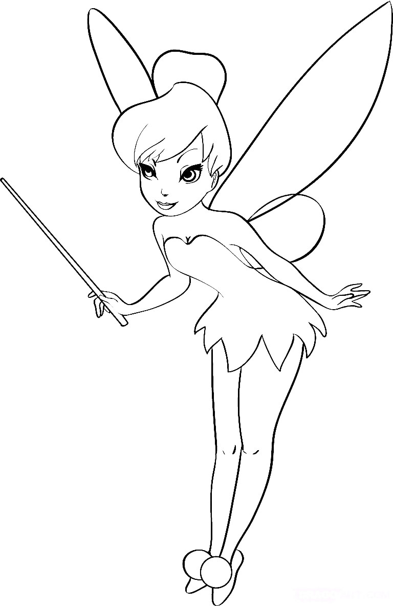 Drawing of the fairy Tincker bell to color