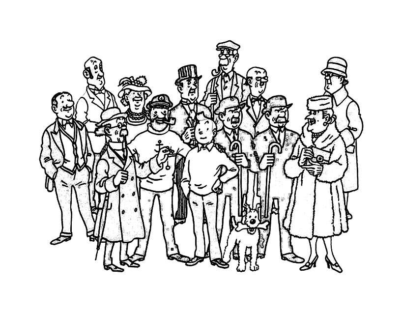 The most famous characters of the Hergé comic book Tintin