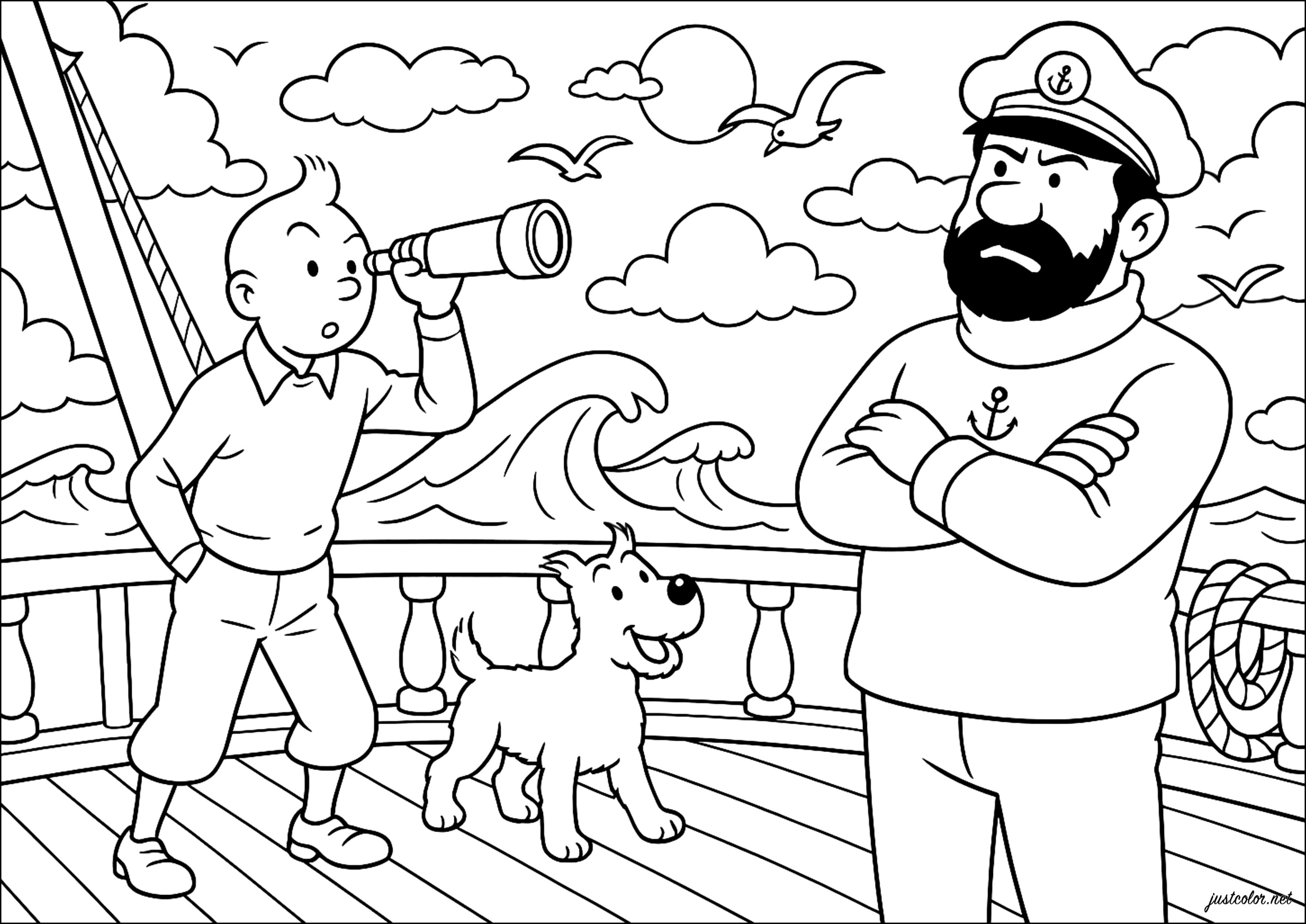Tintin s Maritime Adventure Tintin Coloring Pages Tintin s Maritime Adventure Tintin Coloring Pages
