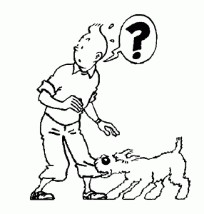 Free Tintin drawing to download and color