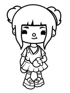 Printable Coloring Page for Kids : Young girl from Toca Boca