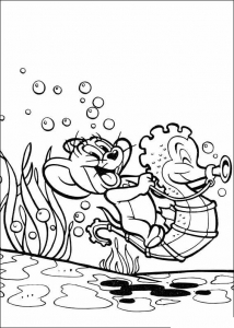 Tom and Jerry coloring page for kids