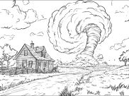 Printable Tornado coloring sheets for Kids