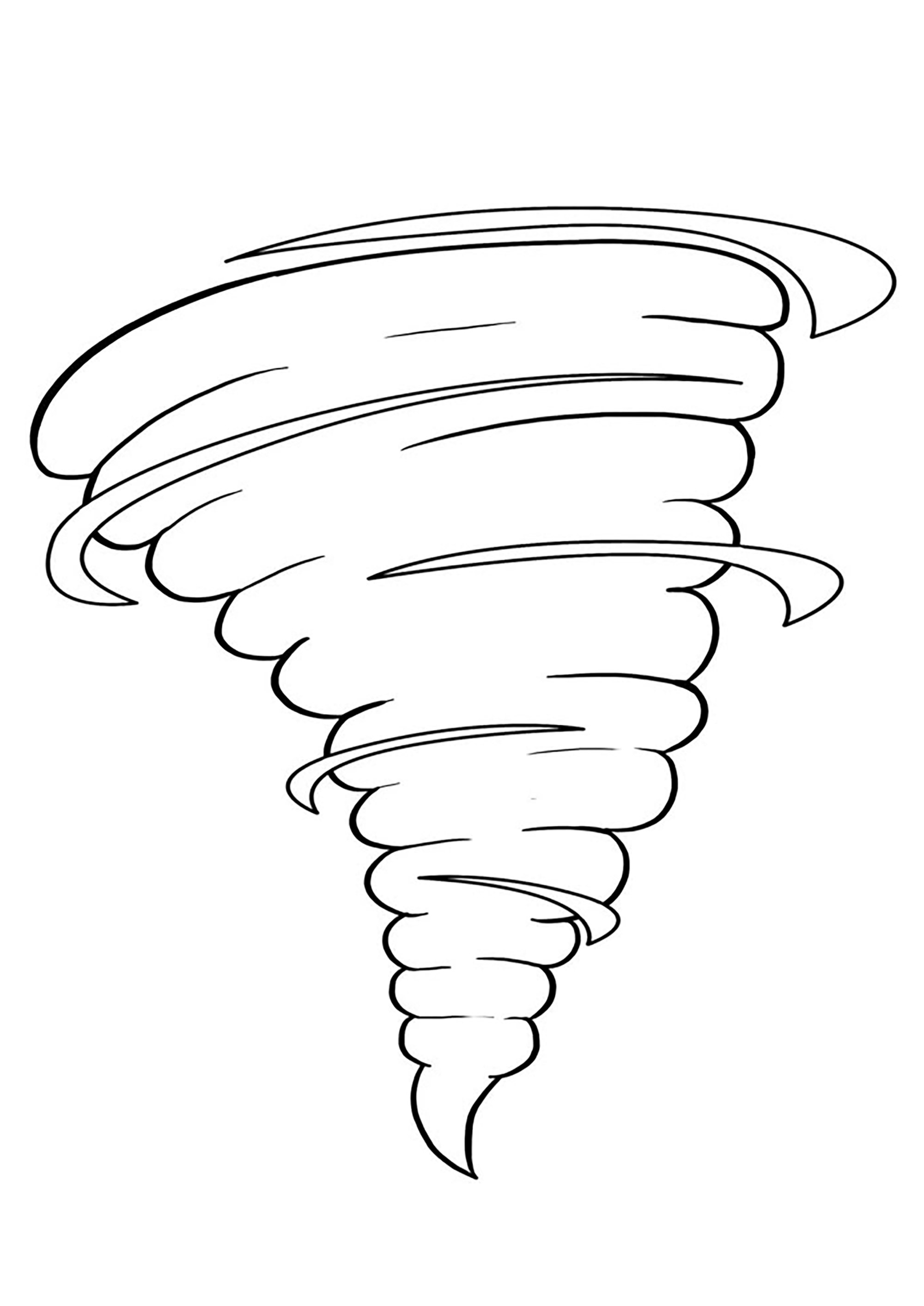 Very simple tornado (Printable Coloring Page for Kids)