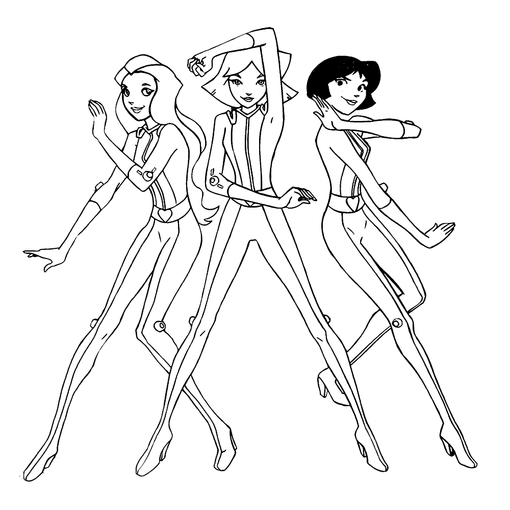 Totally spies image to download and color - Totally Spies Kids Coloring
