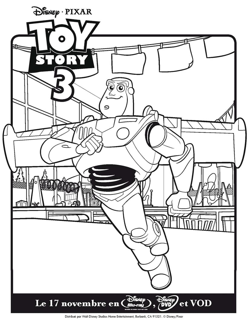 Simple Toy Story coloring page to print and color for free : Buzz Lightyear : To Infinity ... and Beyond