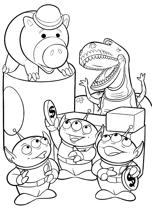 Hamm Aliens And Rex Toy Story Kids Coloring Pages Hamm Aliens And Rex Toy Story Kids Coloring Pages