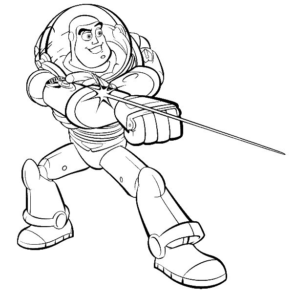 buzz lightyear fighting  toy story kids coloring pages