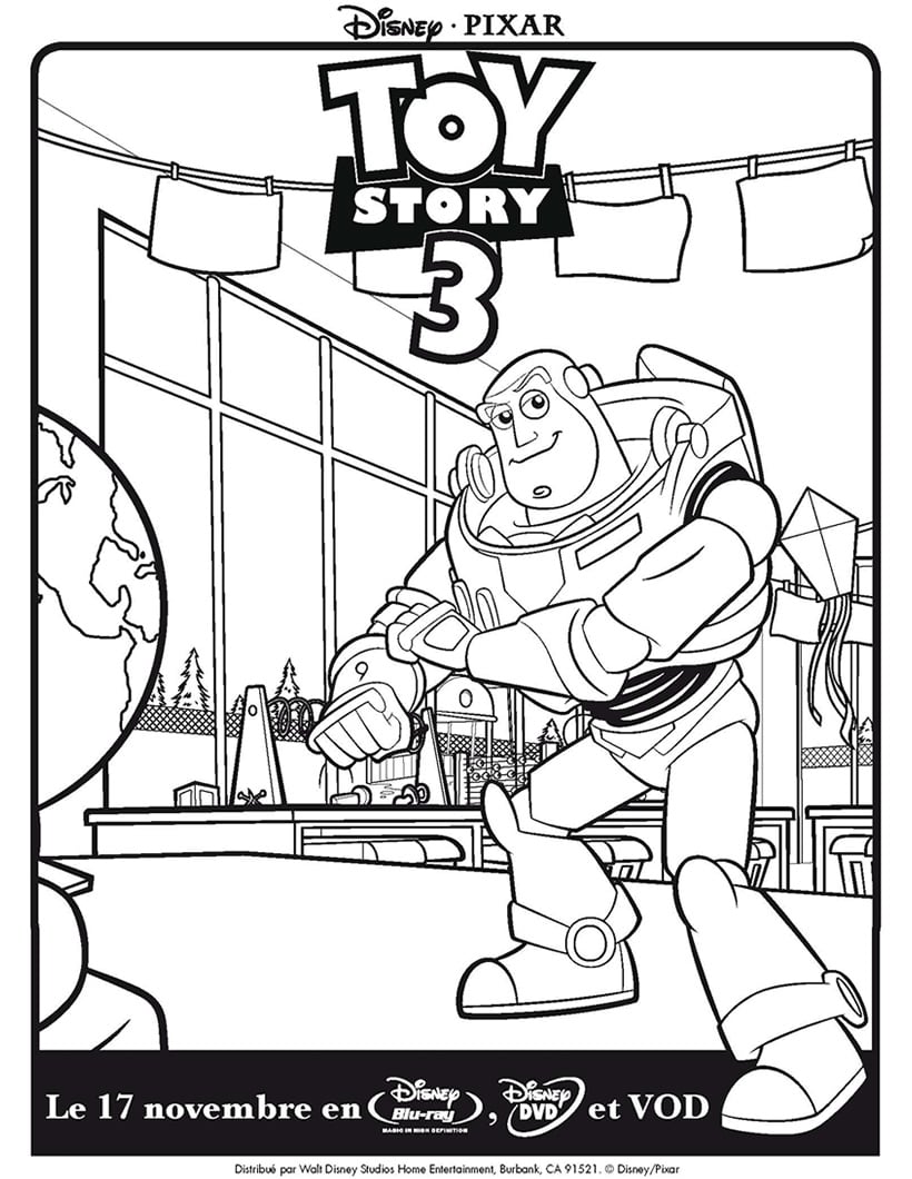 Beautiful Toy Story coloring page : Buzz Lightyear smiling