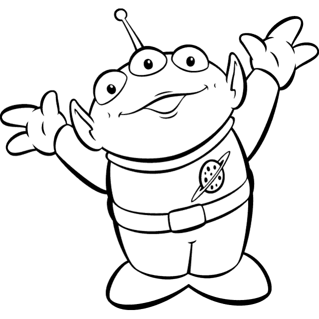 Incredible Toy Story coloring page to print and color for free : Alien