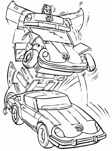 Coloring page transformers to color for kids