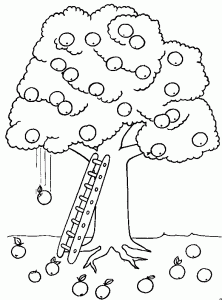 Coloring page tree to print