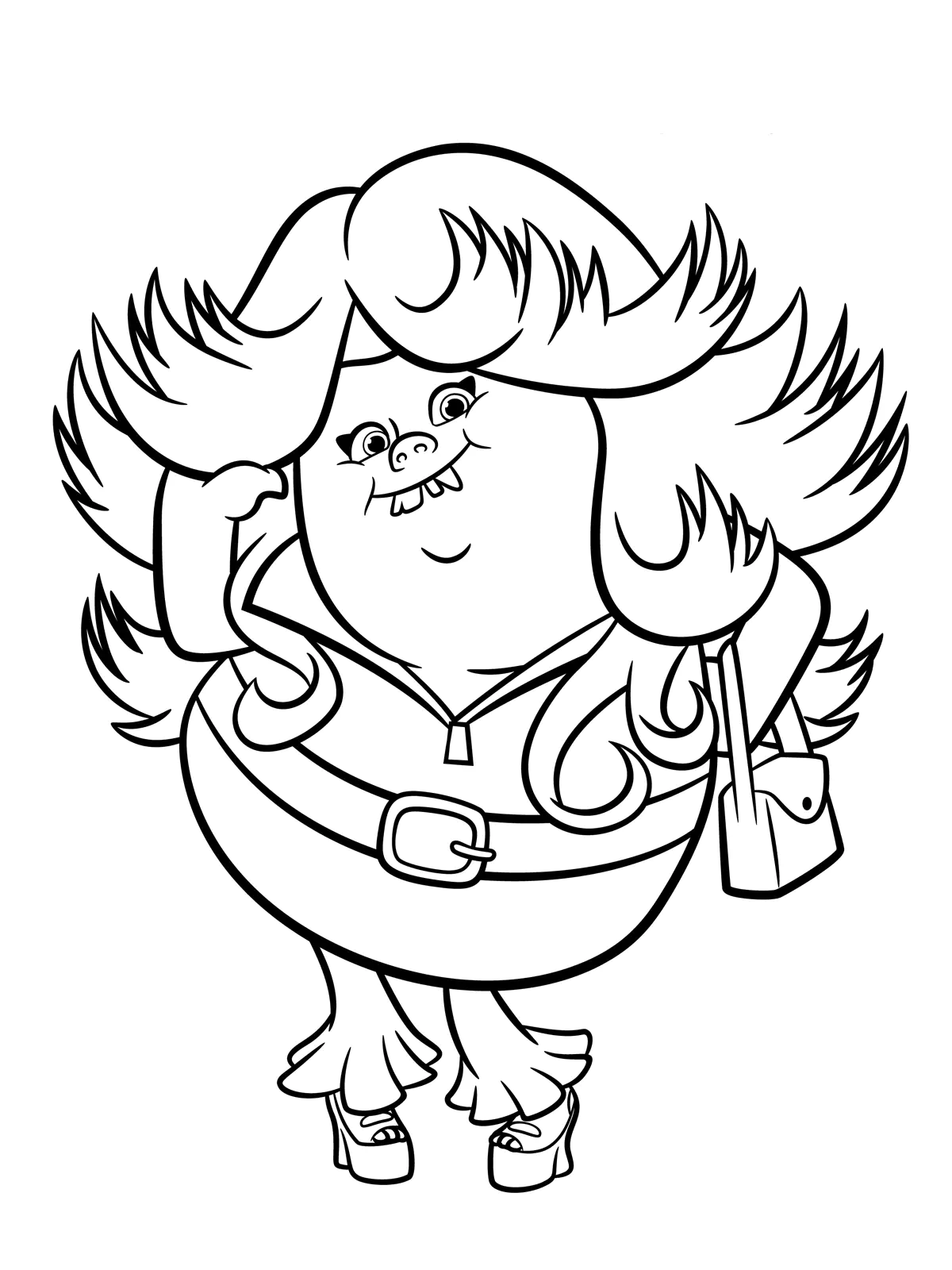 Bridget in disguise (Printable Trolls Coloring Page for Kids)