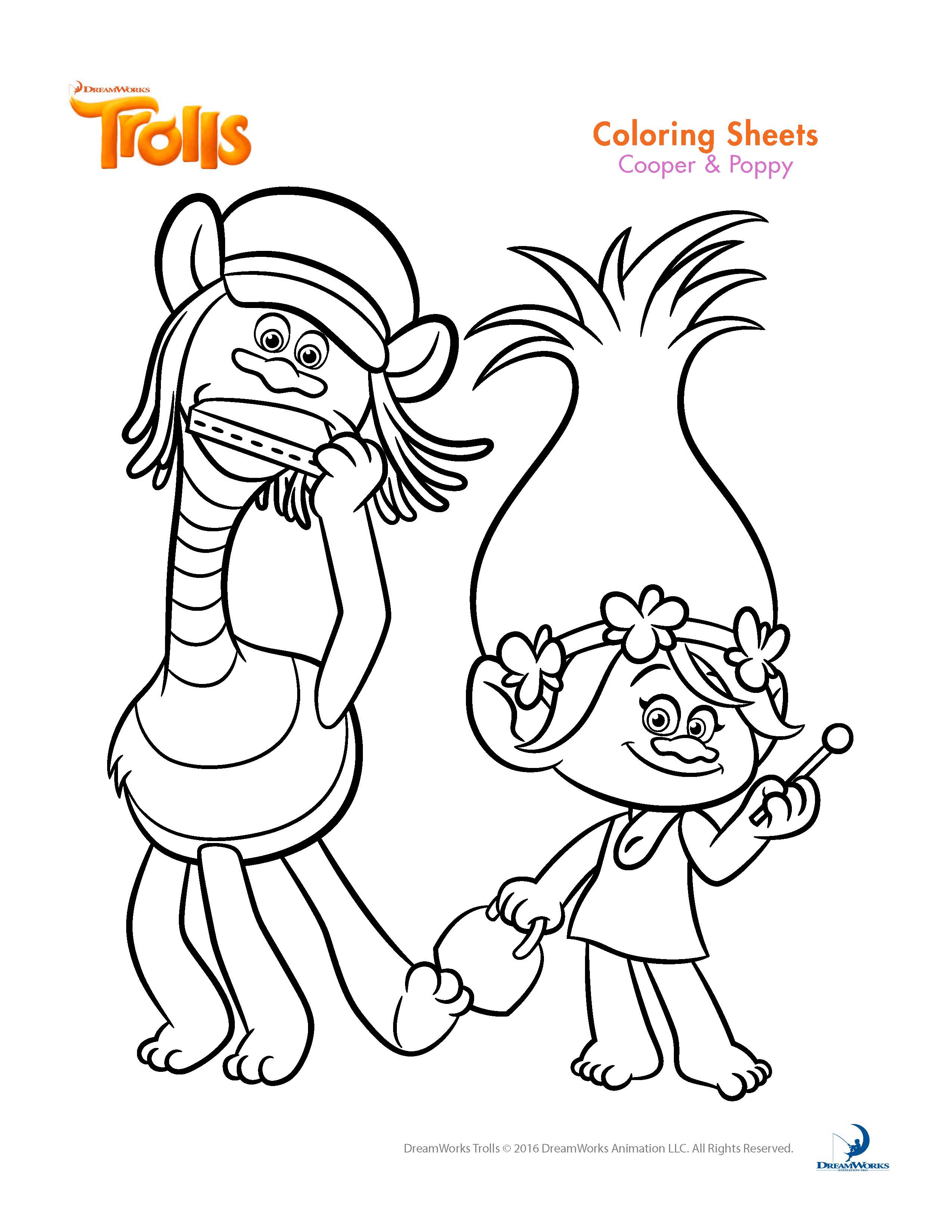Incredible Trolls coloring page to print and color for free