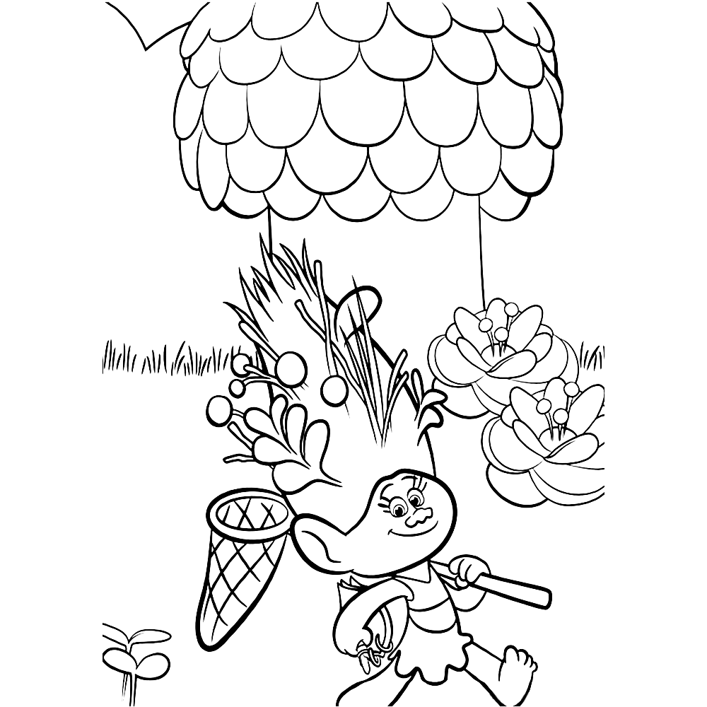 Poppy on the move - Trolls Kids Coloring Pages